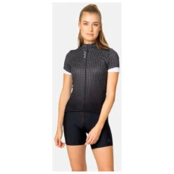 Odlo Women's T-Shirt S/U Collar S/S FZ Essential Print - Radtrikot -Trail Fit Store odlo womens t shirt s u collar s s fz essential print radtrikot detail 3