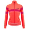 Santini Women's 2W Coral Bengal L/S Jersey - Radtrikot -Trail Fit Store santini womens 2w coral bengal l s jersey radtrikot